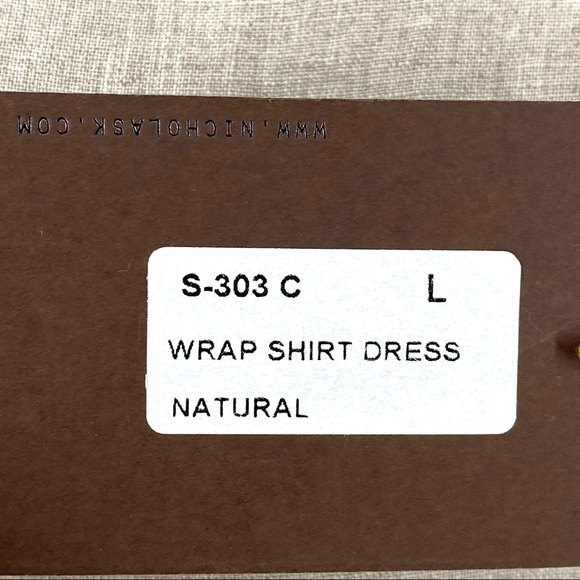 Nicholas K Women's Linen Wrap Shirt Dress Natural - Picture 12 of 12
